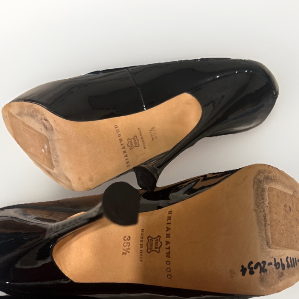 Brian Atwood Patent Stiletto Heels With Mesh Detail Size 6 GUC! - Picture 12 of 14